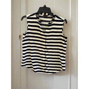 Ann Taylor Petite Sleeveless Striped Blouse